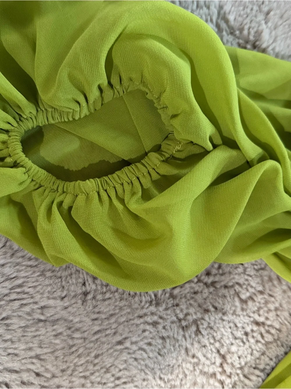 Pretty Little Thing Lime Green Ruffle Dress Size 4 - Picture 7 of 8